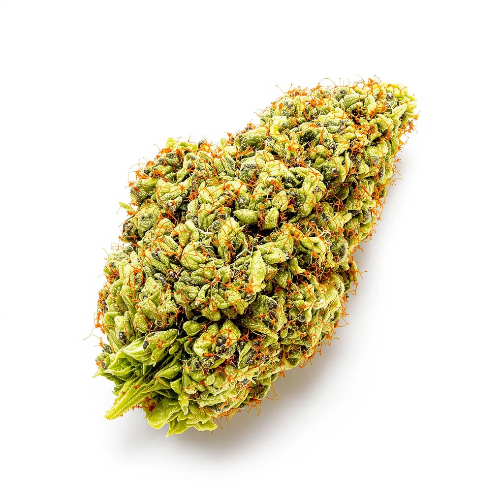 5 Alive 18% indica / 82% sativa flower with visible trichomes