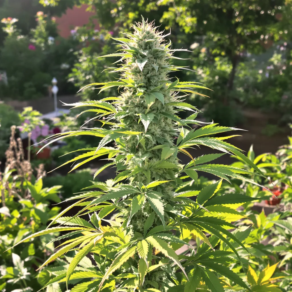 98 Aloha White Widow 59% indica / 41% sativa flower with visible trichomes