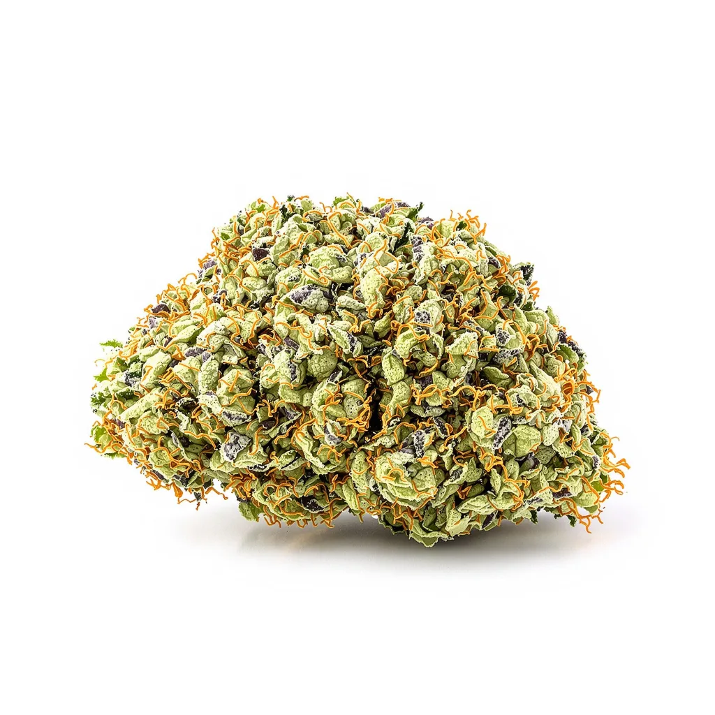 Aberdeen 40% indica / 60% sativa flower with visible trichomes