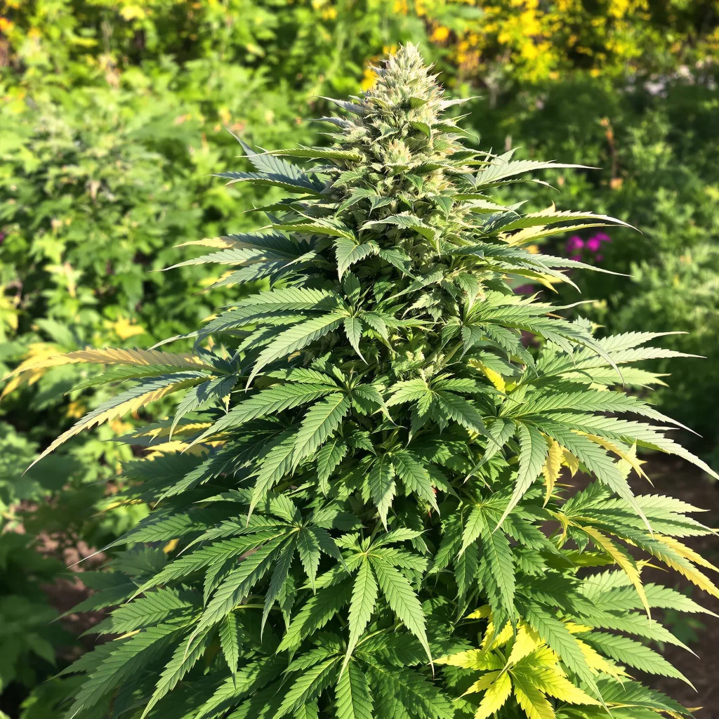 Ace of Spades 66% indica / 34% sativa flower with visible trichomes