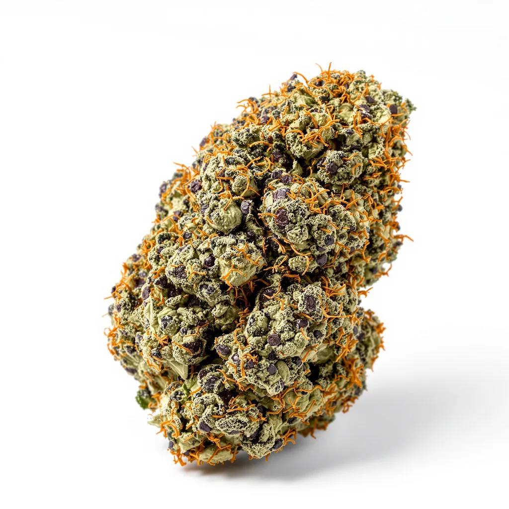 Ace of Spades 66% indica / 34% sativa flower with visible trichomes