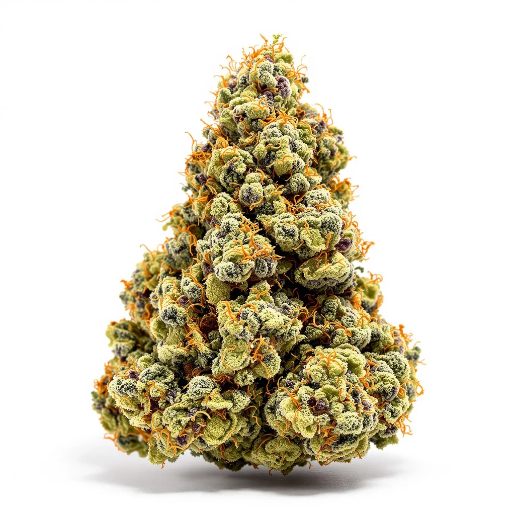 Afghan Big Bud 56% indica / 44% sativa flower with visible trichomes