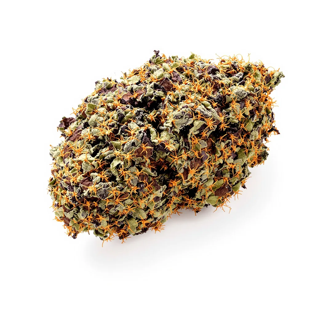 Afghan Hawaiian 68% indica / 32% sativa flower with visible trichomes