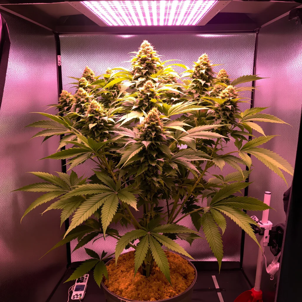 Afghani cannabis plant in flowering stage — 60-100 cm autoflower