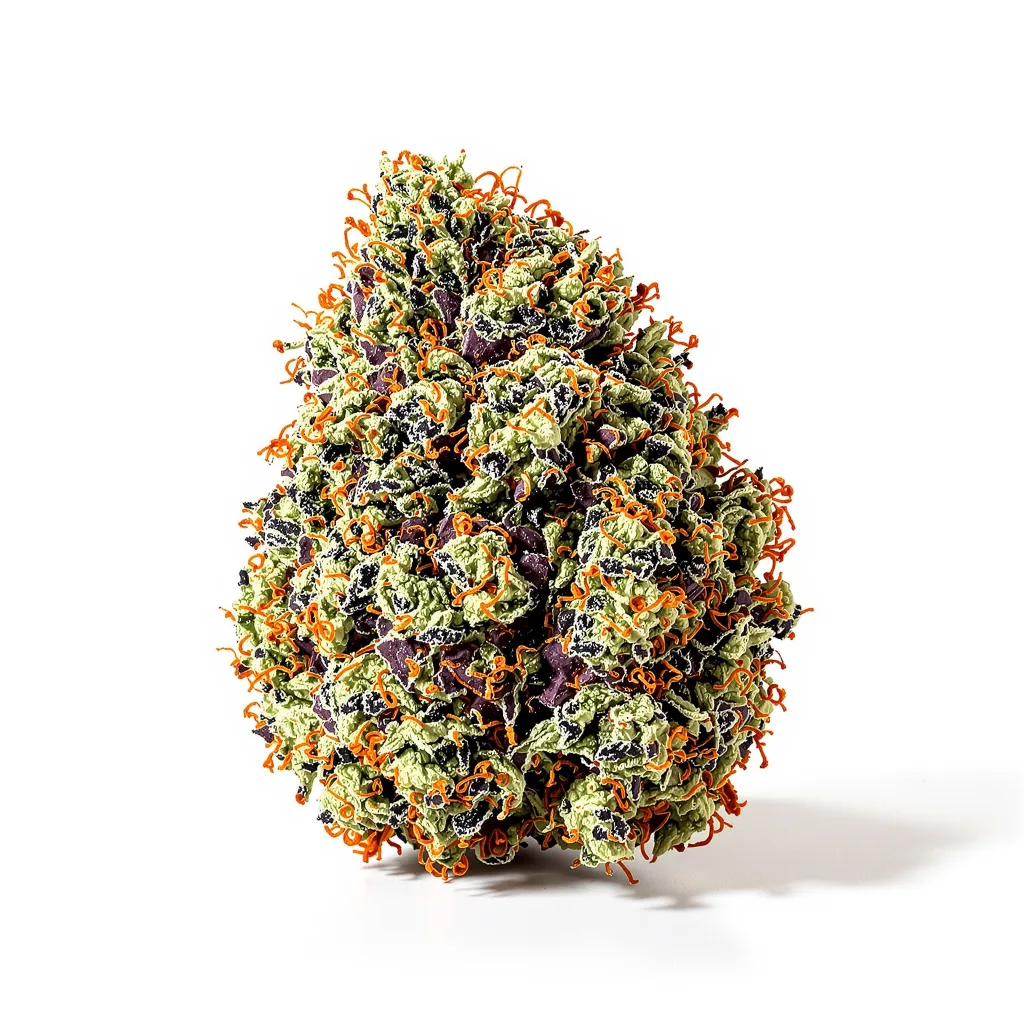 Afgoo 75% indica / 25% sativa flower with visible trichomes