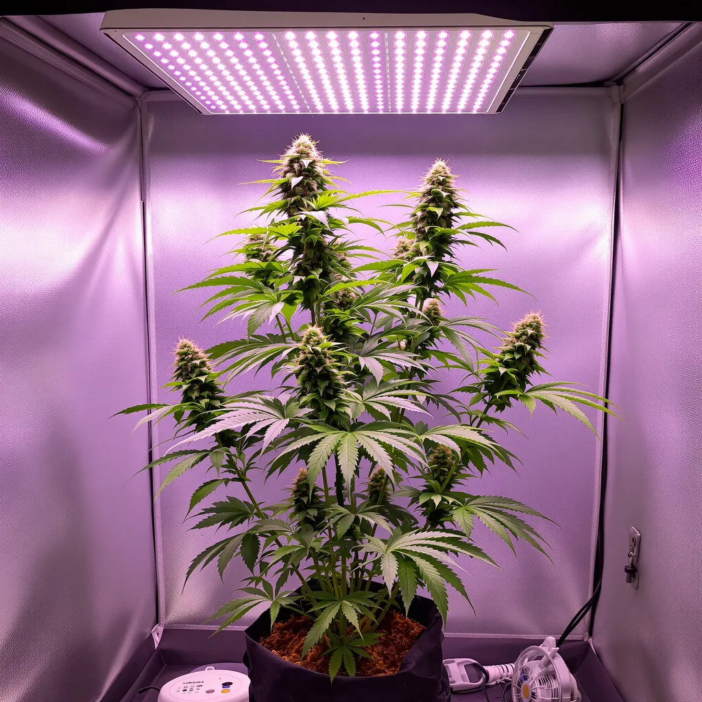 Afgooey cannabis plant in flowering stage — 60-100 cm autoflower
