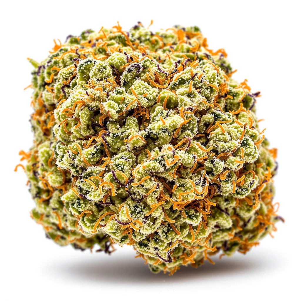 Afwreck 55% indica / 45% sativa flower with visible trichomes