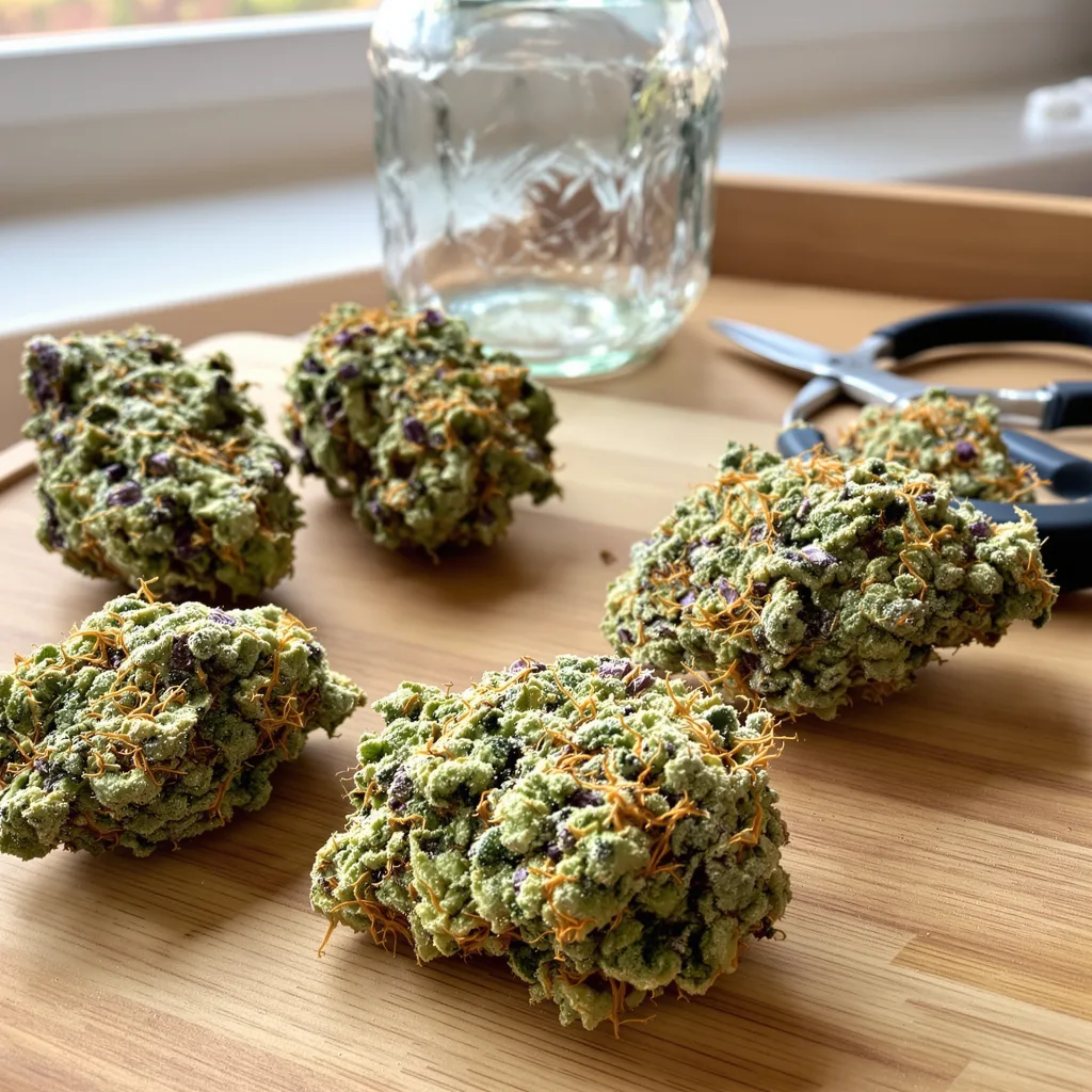 Agent Orange 61% indica / 39% sativa flower with visible trichomes