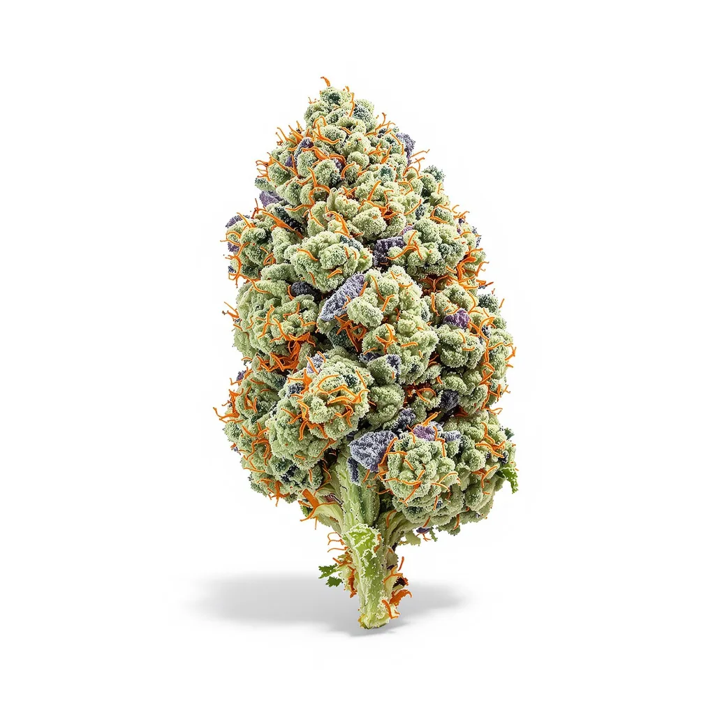 Agent Orange 61% indica / 39% sativa flower with visible trichomes
