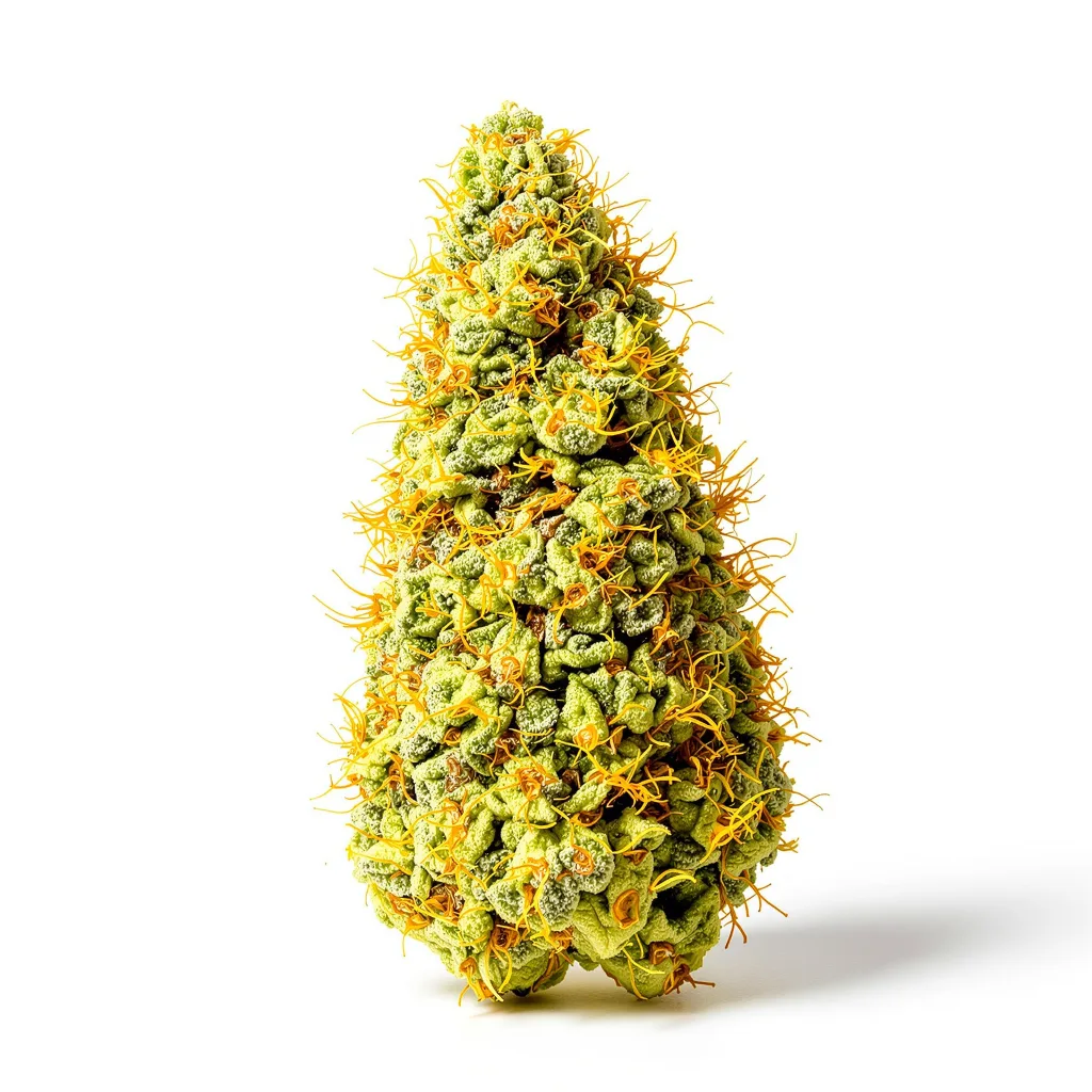 Agent Tangie 11% indica / 89% sativa flower with visible trichomes