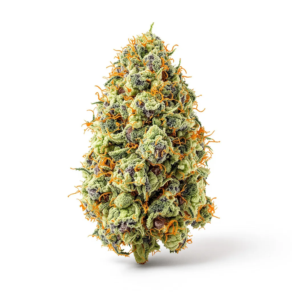 Alchemy 59% indica / 41% sativa flower with visible trichomes