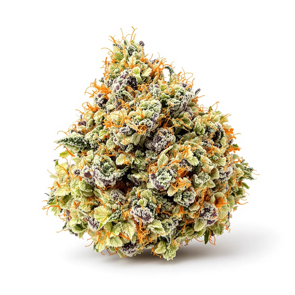 Alien Kush 52% indica / 48% sativa flower with visible trichomes