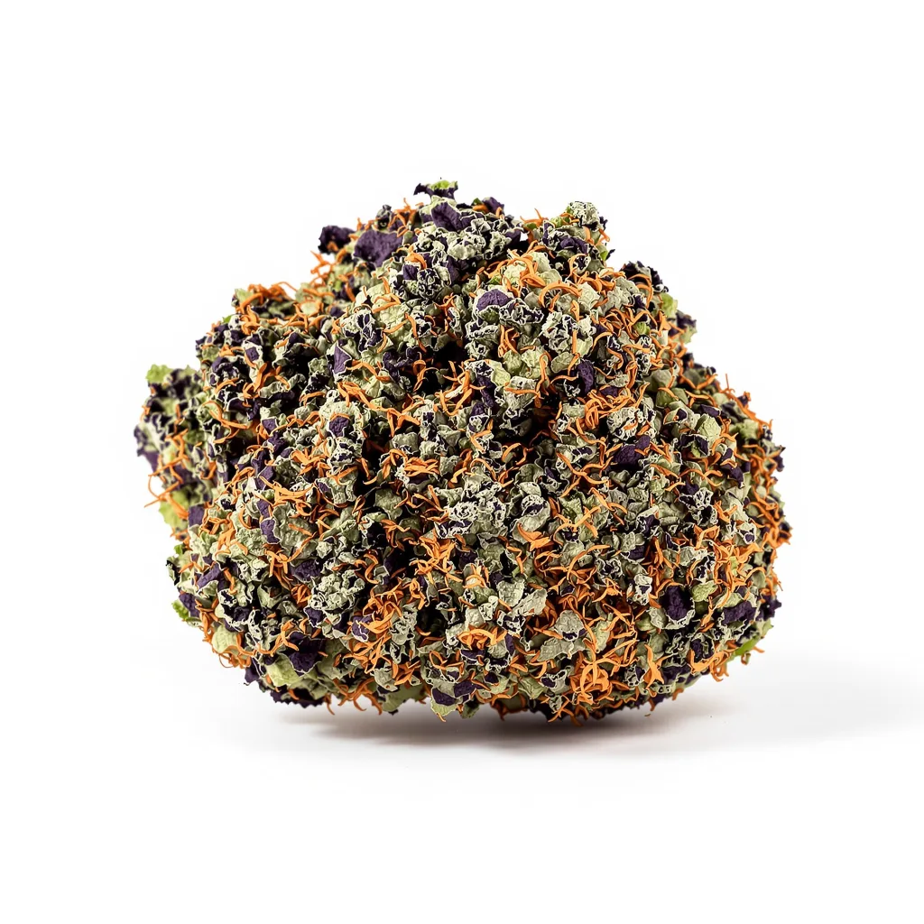 Alien Mints 88% indica / 12% sativa flower with visible trichomes