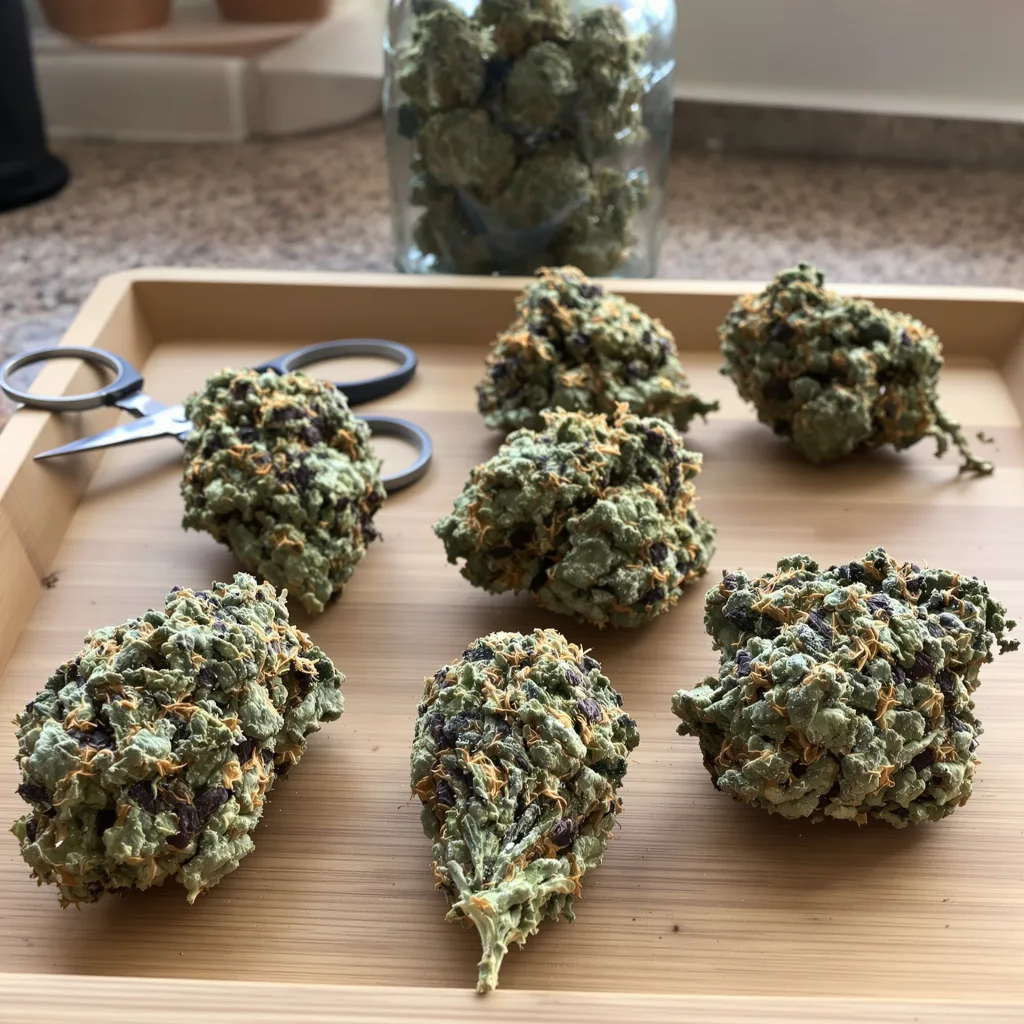 Aliens On Moonshine 85% indica / 15% sativa flower with visible trichomes