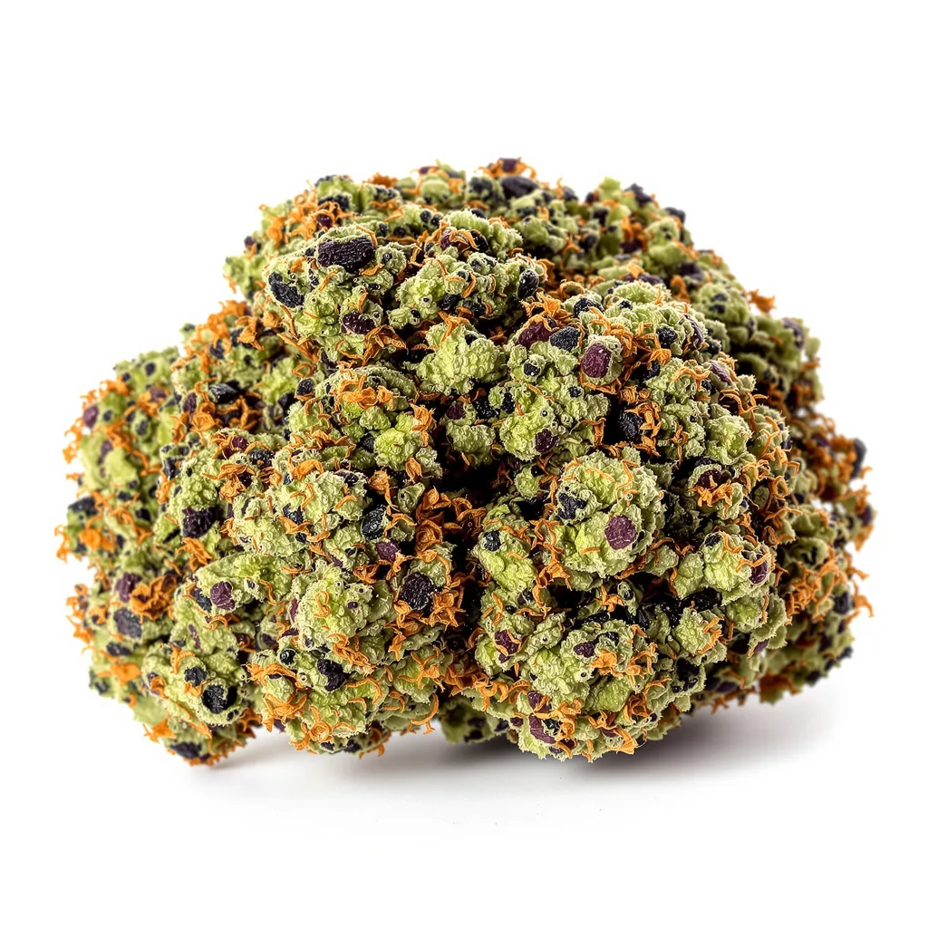 Aliens On Moonshine 85% indica / 15% sativa flower with visible trichomes