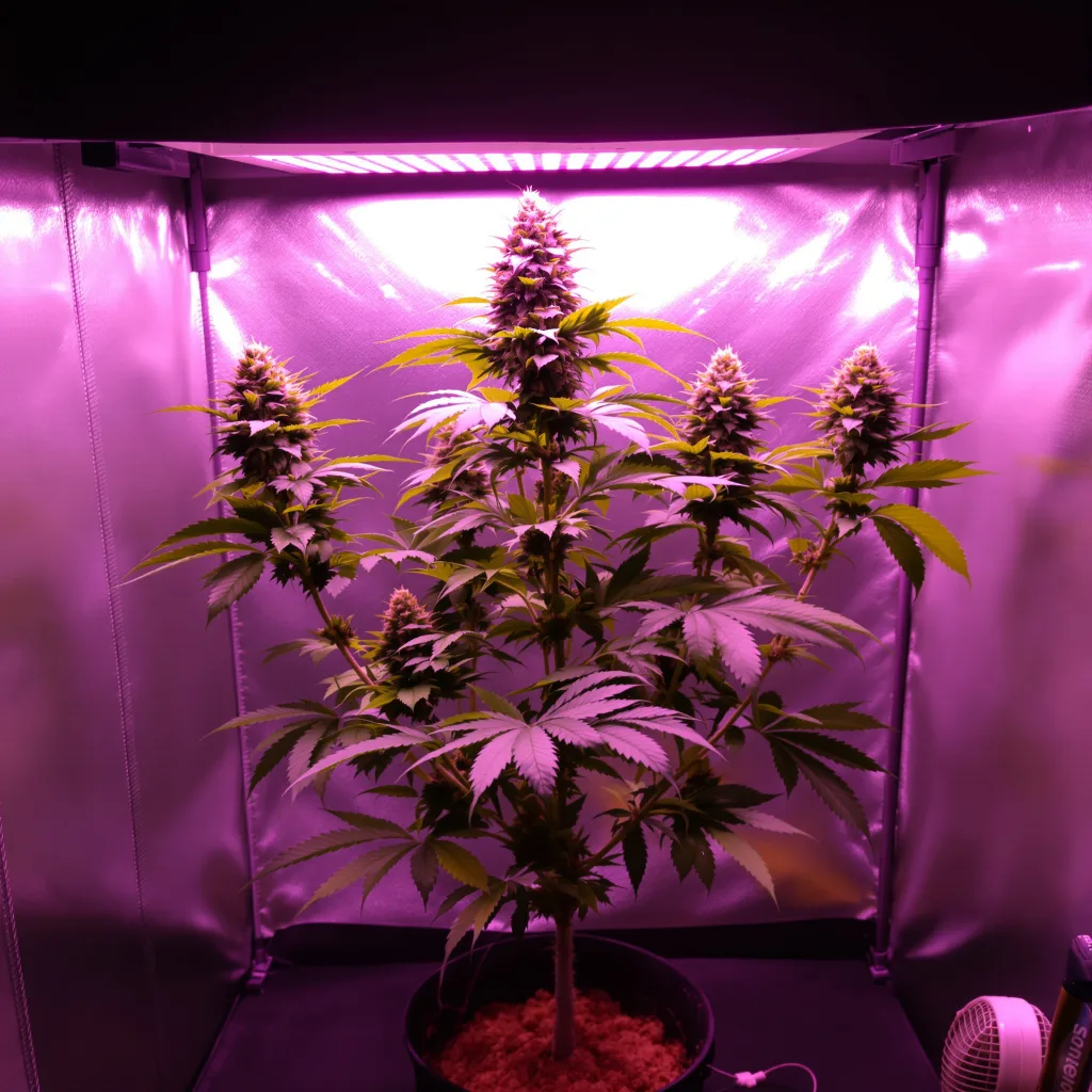 American Kush cannabis plant in flowering stage — 90-130 cm feminised