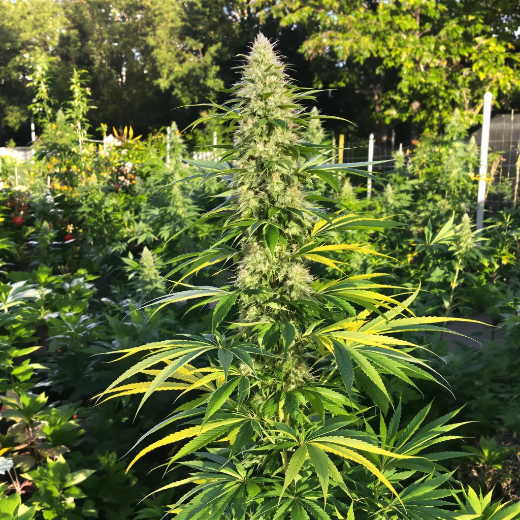 Amherst Diesel 12% indica / 88% sativa flower with visible trichomes