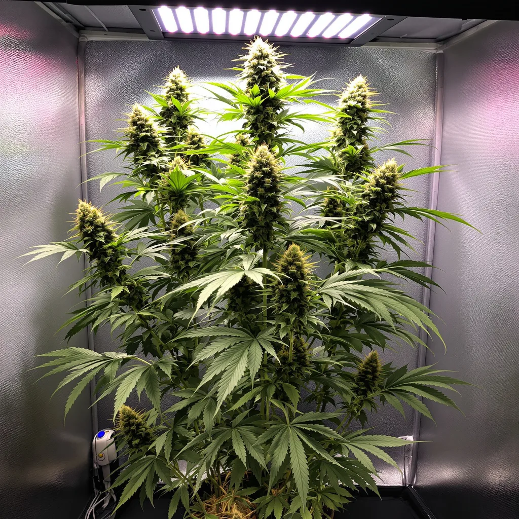 Amnesia cannabis plant in flowering stage — 150 cm autoflower