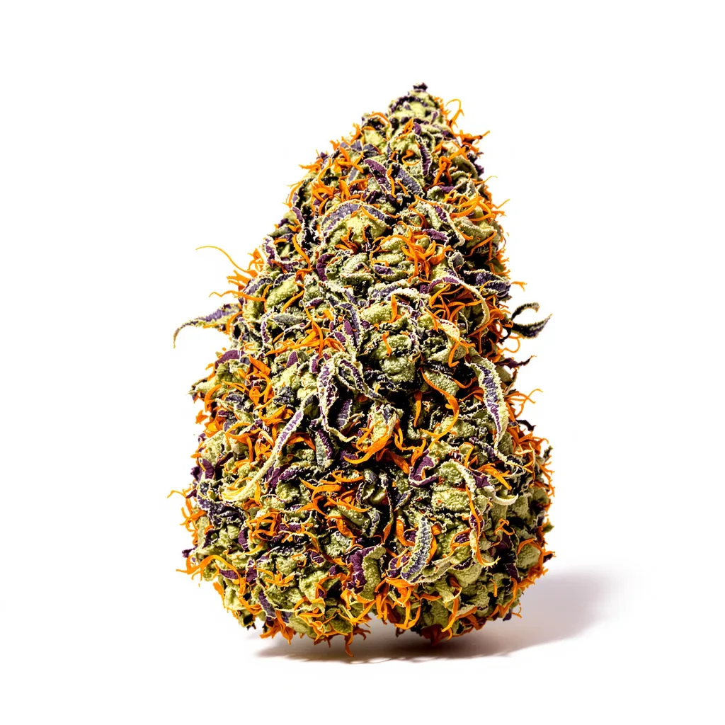 Ancient Kush 78% indica / 22% sativa flower with visible trichomes