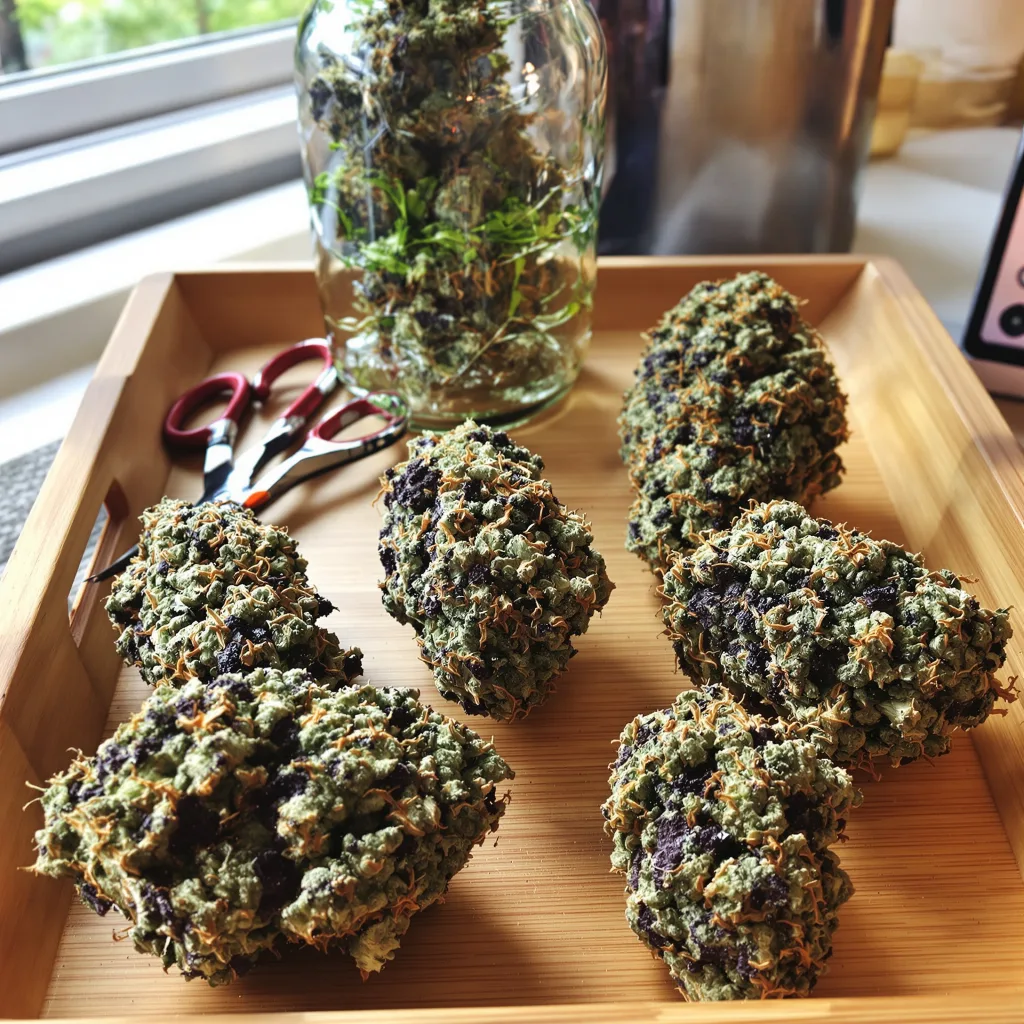 Angel OG 89% indica / 11% sativa flower with visible trichomes