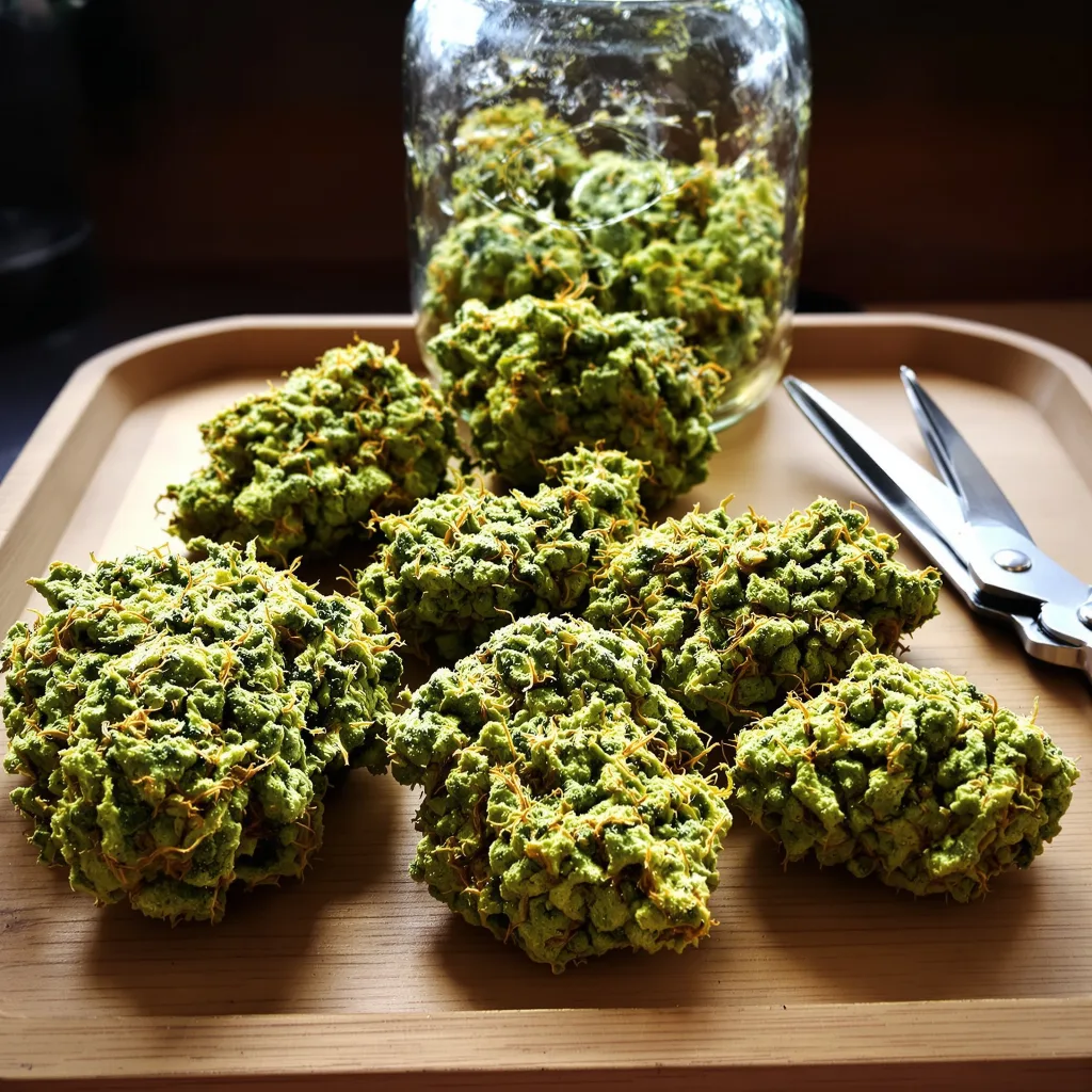 Apple Runtz 21% indica / 79% sativa flower with visible trichomes