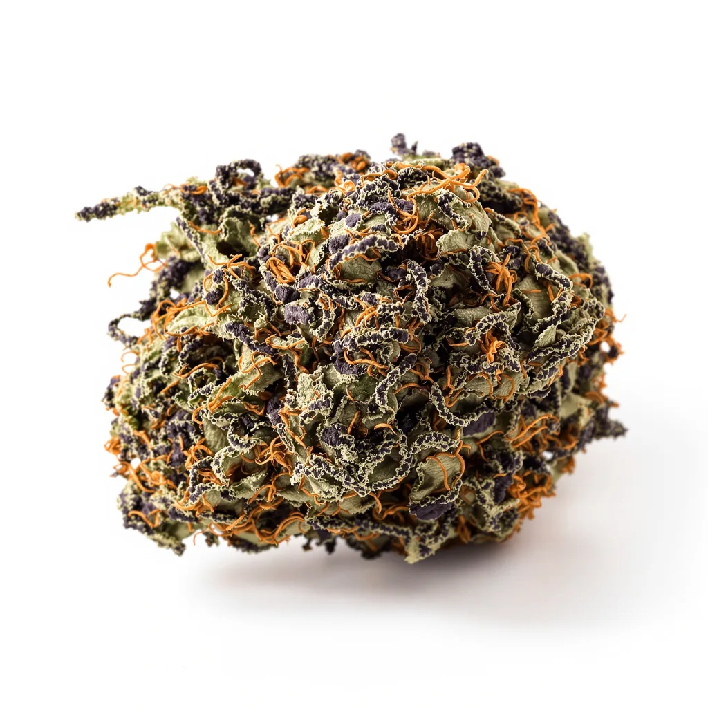 Appleberry 89% indica / 11% sativa flower with visible trichomes