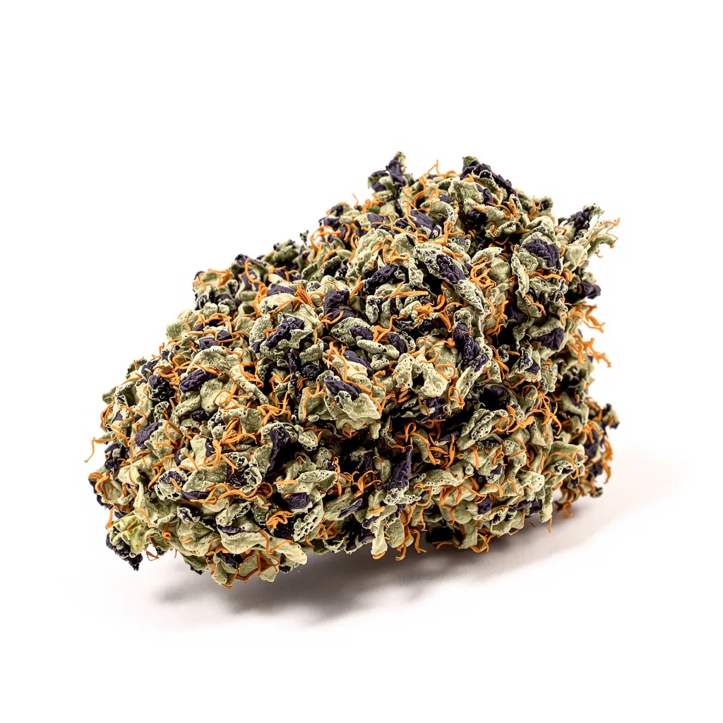 Appleberry 89% indica / 11% sativa flower with visible trichomes