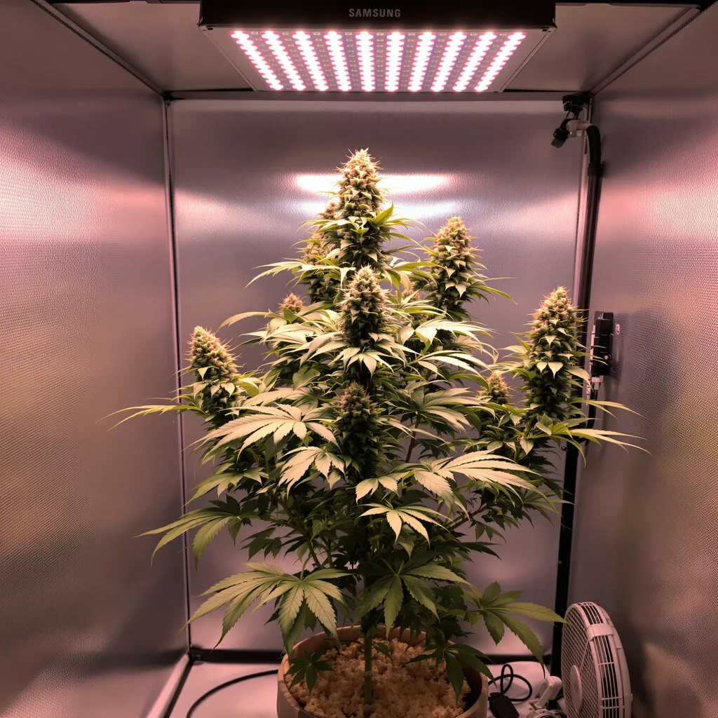 Aurora cannabis plant in flowering stage — 90-130 cm feminised