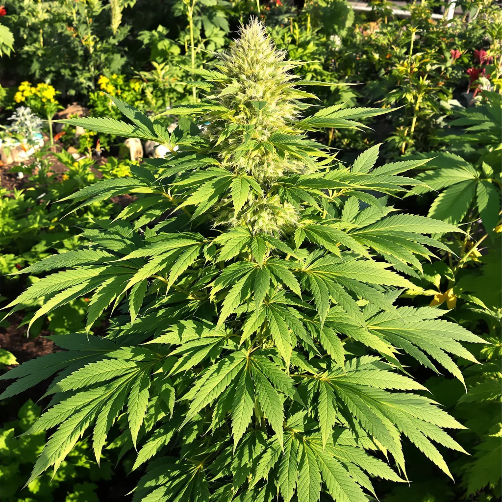 Ayahuasca Purple 73% indica / 27% sativa flower with visible trichomes