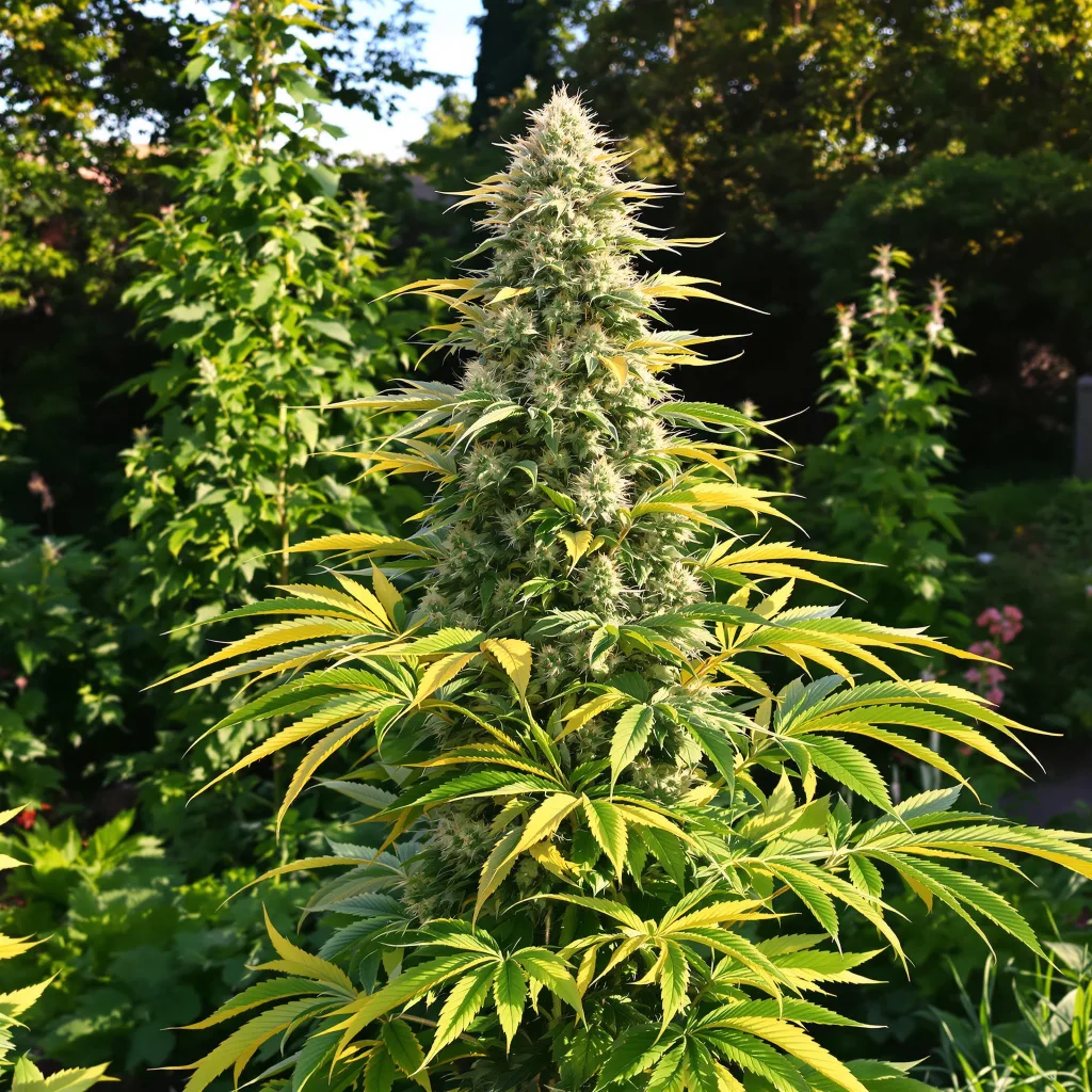 Baked Alaska 54% indica / 46% sativa flower with visible trichomes