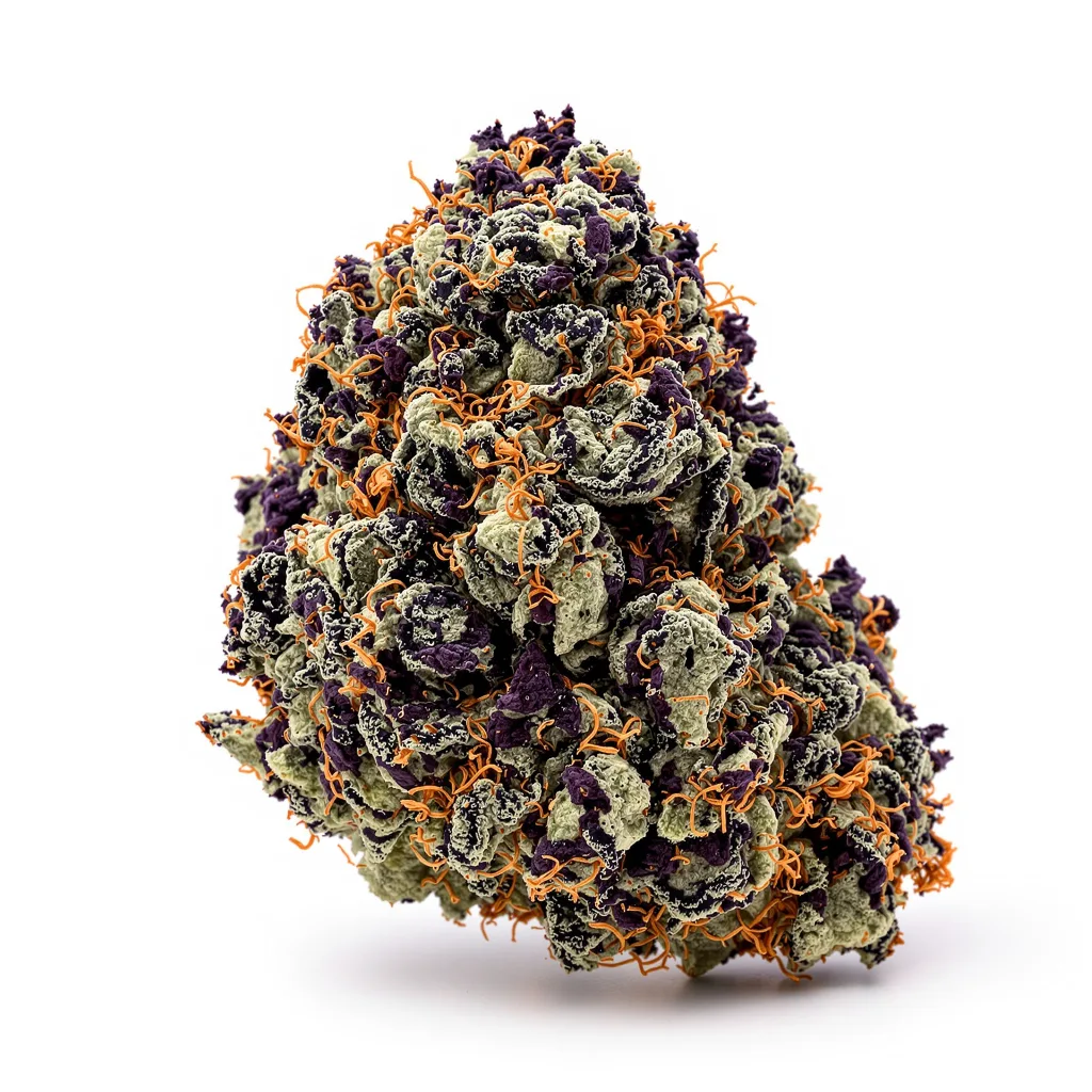 Bakerstreet 87% indica / 13% sativa flower with visible trichomes