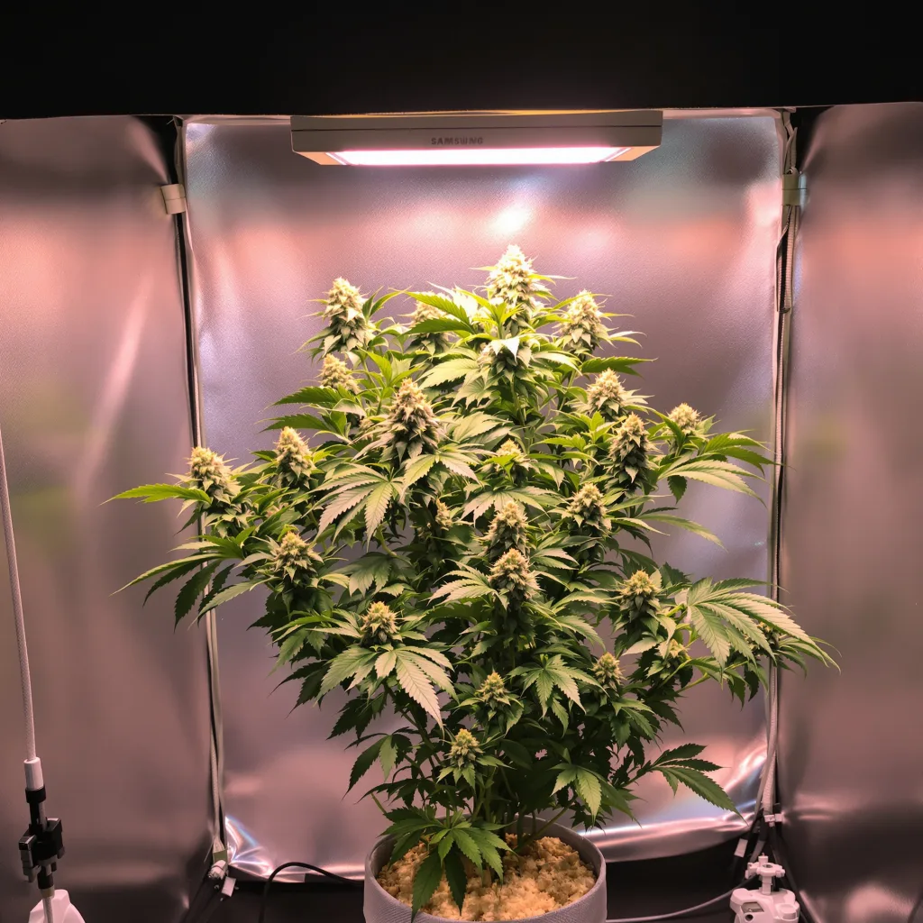 Banana Cream OG cannabis plant in flowering stage — 60-100 cm autoflower