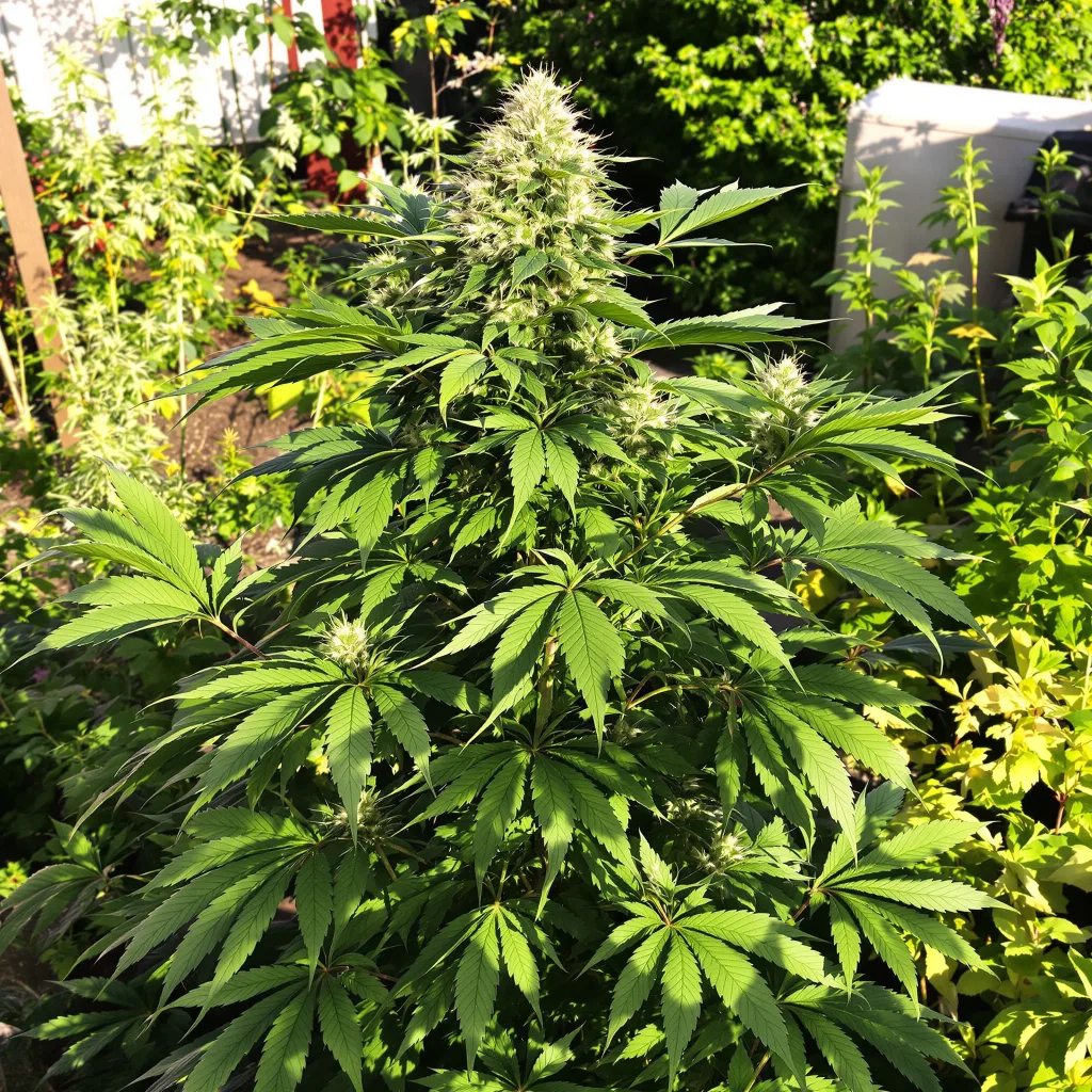 Banana Cream OG 73% indica / 27% sativa flower with visible trichomes