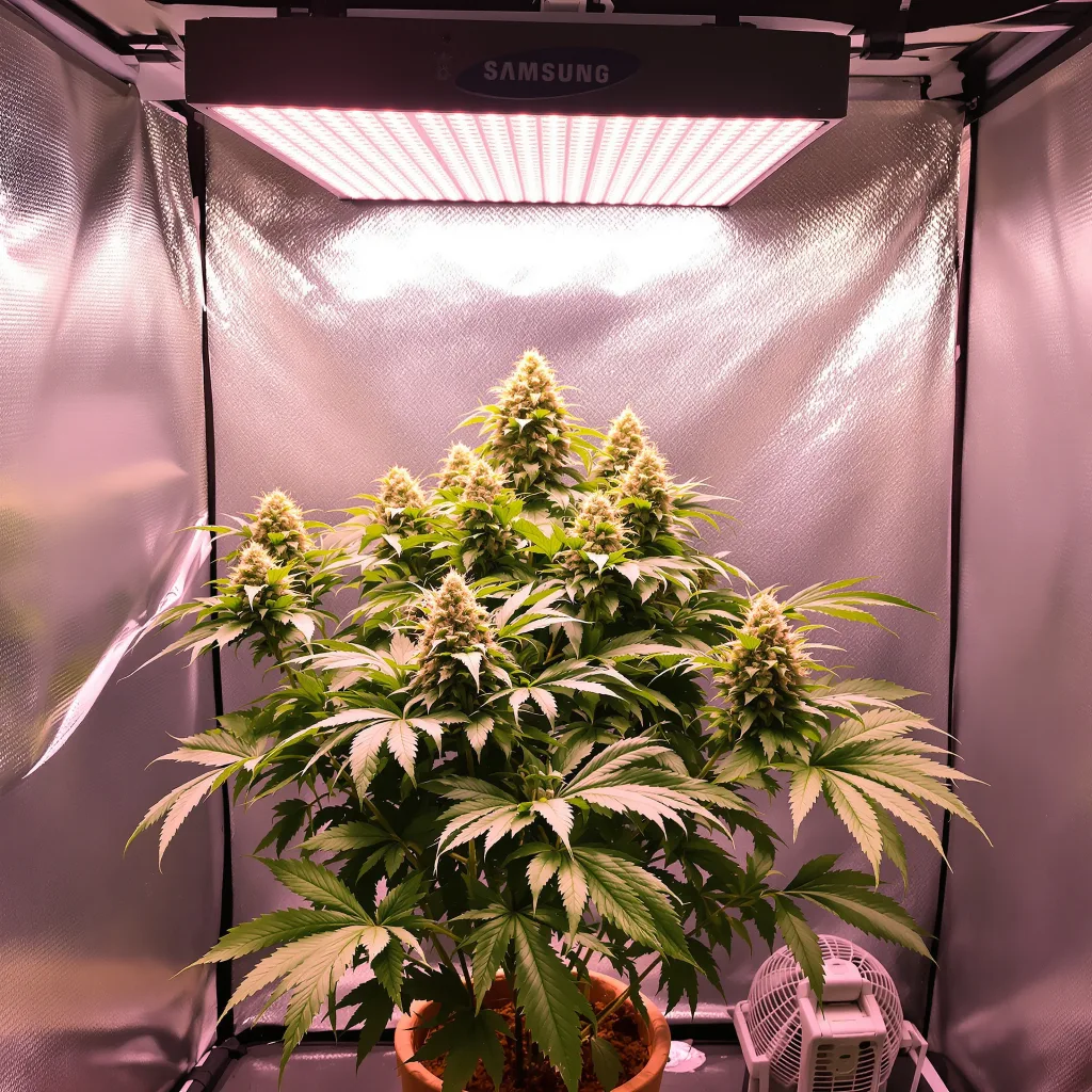 Banana Daddy cannabis plant in flowering stage — 90-130 cm feminised