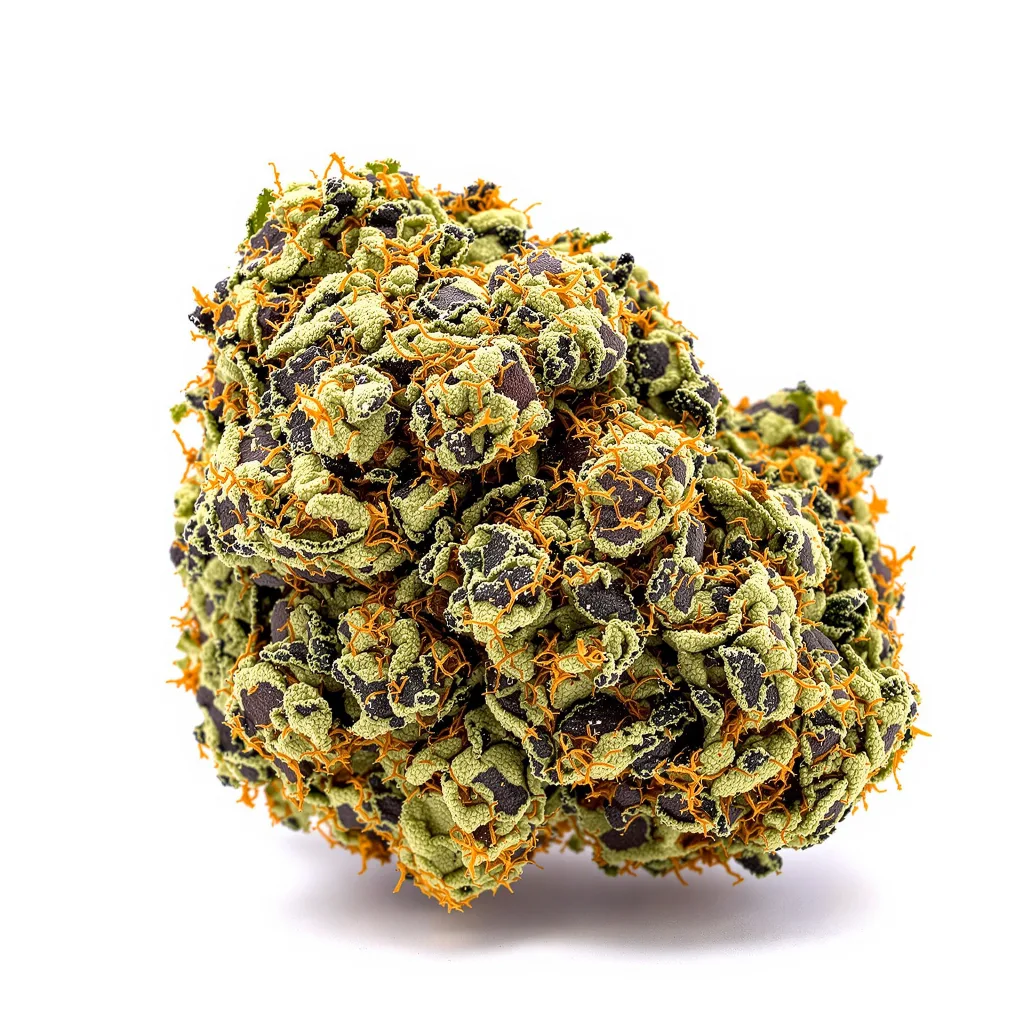Banana Daddy 80% indica / 20% sativa flower with visible trichomes