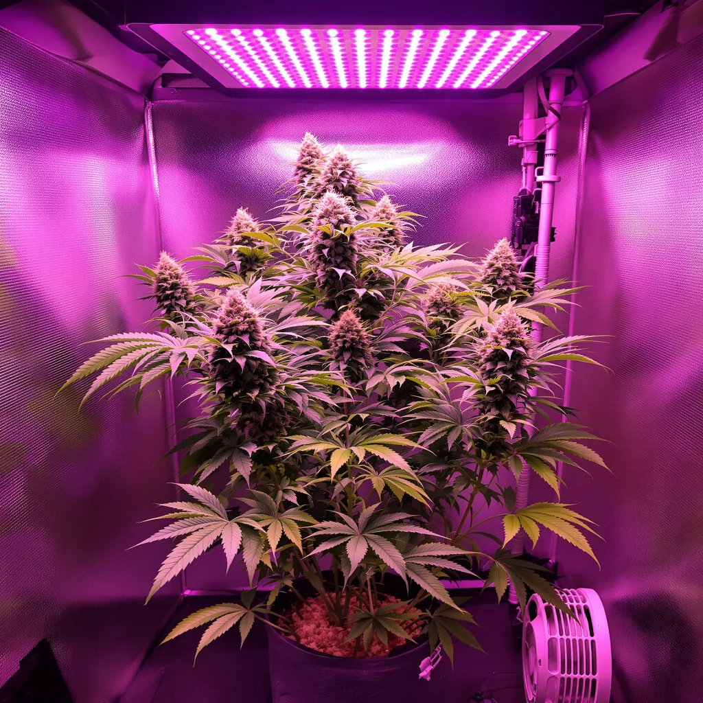 Banana Kush cannabis plant in flowering stage — 80-110 cm autoflower