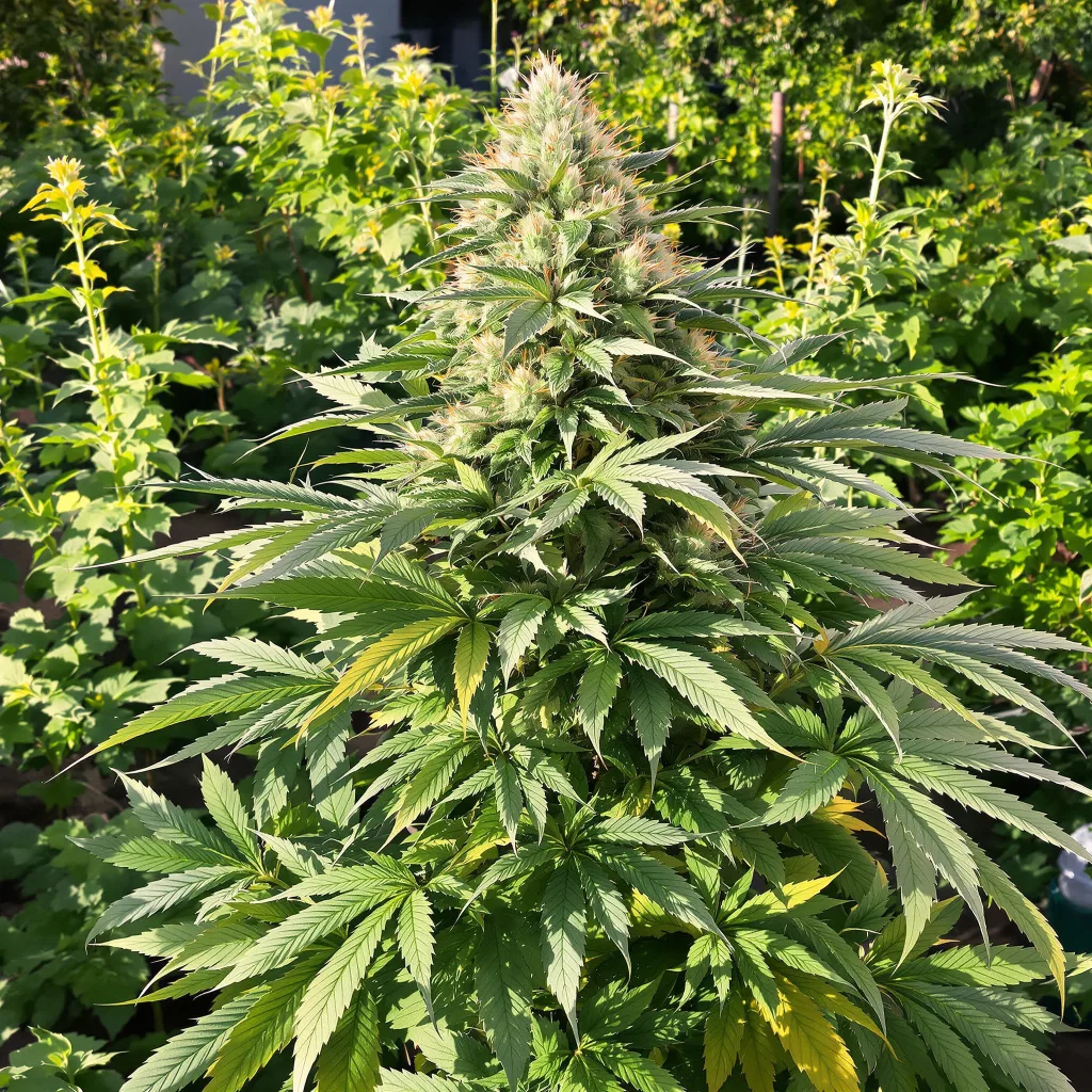 Banana Kush 76% indica / 24% sativa flower with visible trichomes