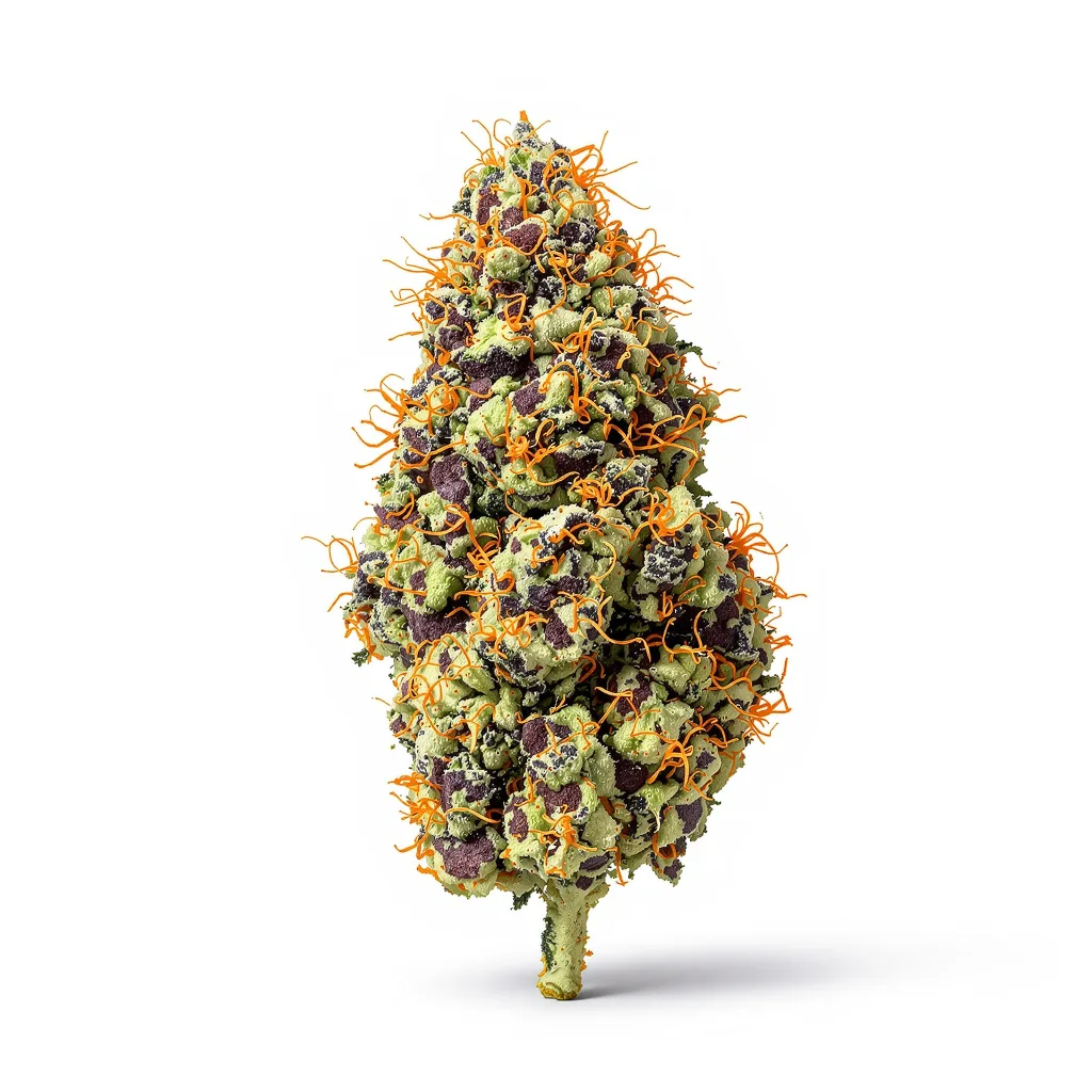 Banana OG 76% indica / 24% sativa flower with visible trichomes