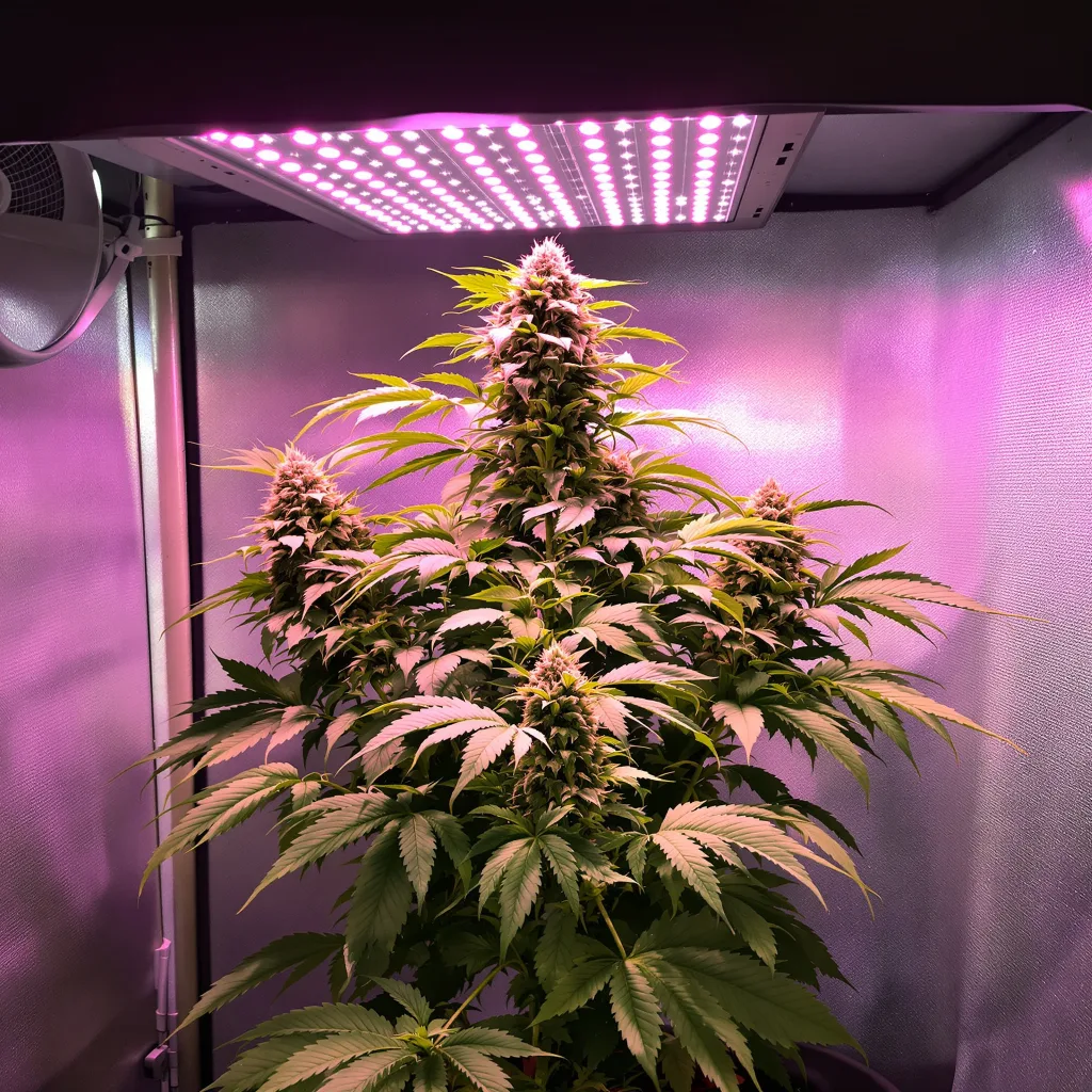 Banana OG cannabis plant in flowering stage — 90-130 cm feminised