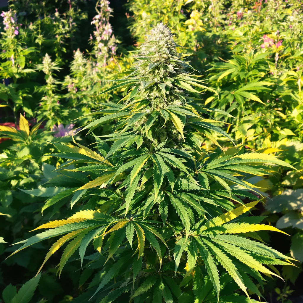 Banana OG 76% indica / 24% sativa flower with visible trichomes