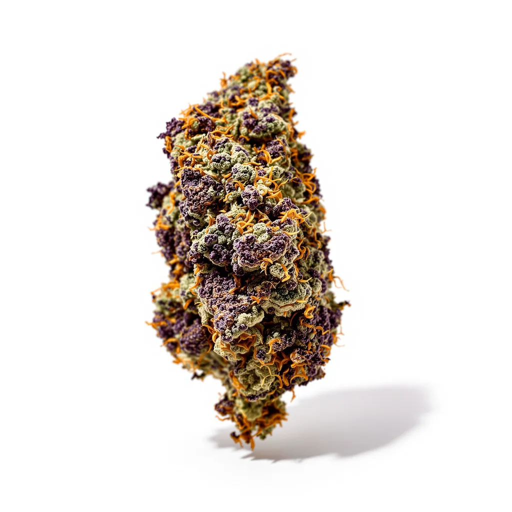 Banana OG 76% indica / 24% sativa flower with visible trichomes