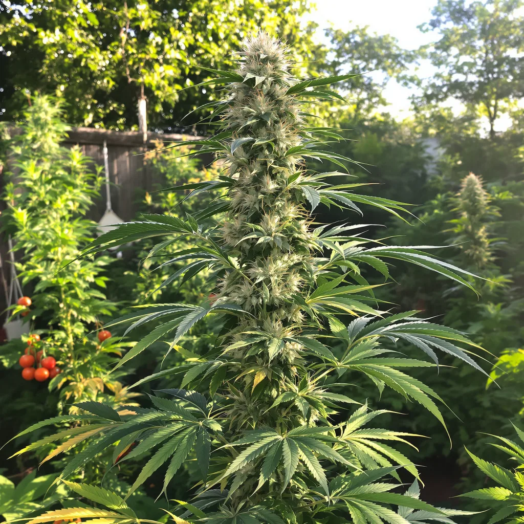 Bandana 21% indica / 79% sativa flower with visible trichomes