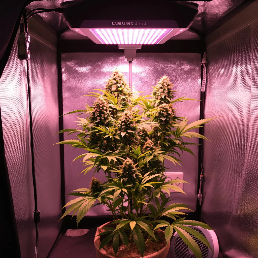 Berry White cannabis plant in flowering stage — 90-130 cm feminised