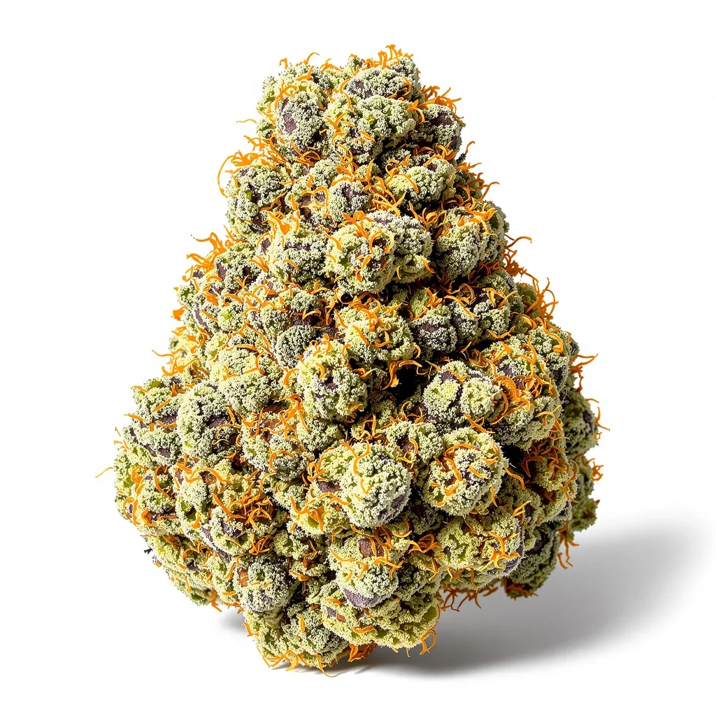 Big Band 37% indica / 63% sativa flower with visible trichomes