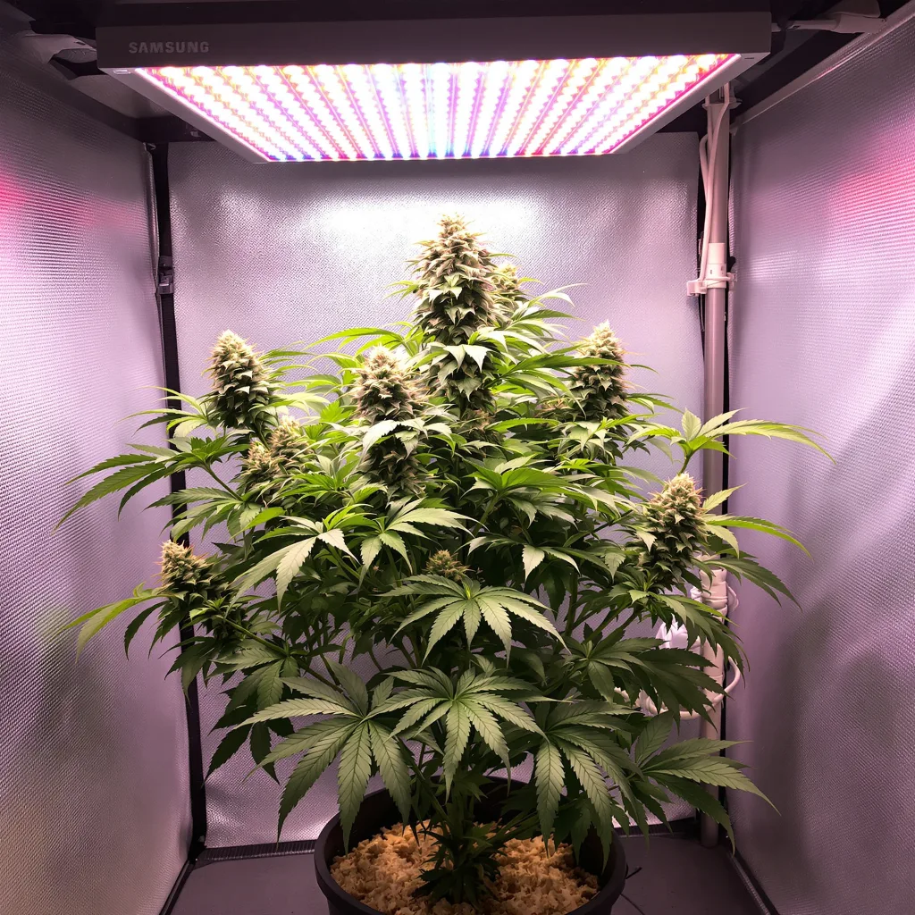 Black Afghan cannabis plant in flowering stage — 90-130 cm feminised