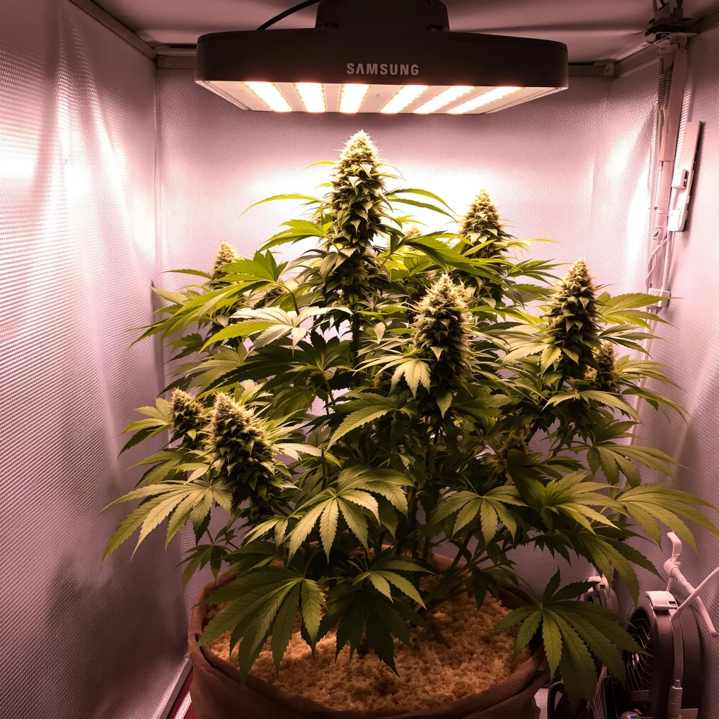 Black Bubba cannabis plant in flowering stage — 90-130 cm feminised