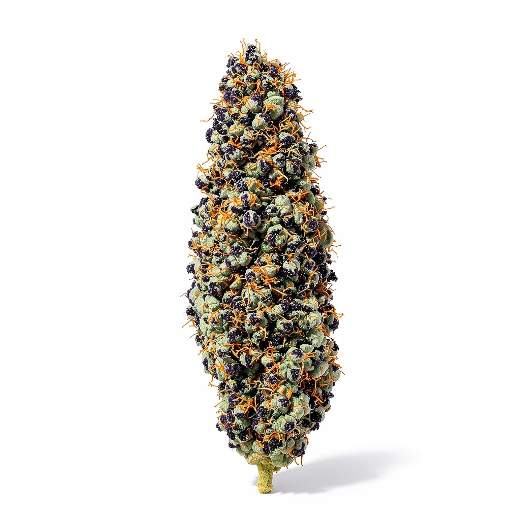Black Cherry 79% indica / 21% sativa flower with visible trichomes