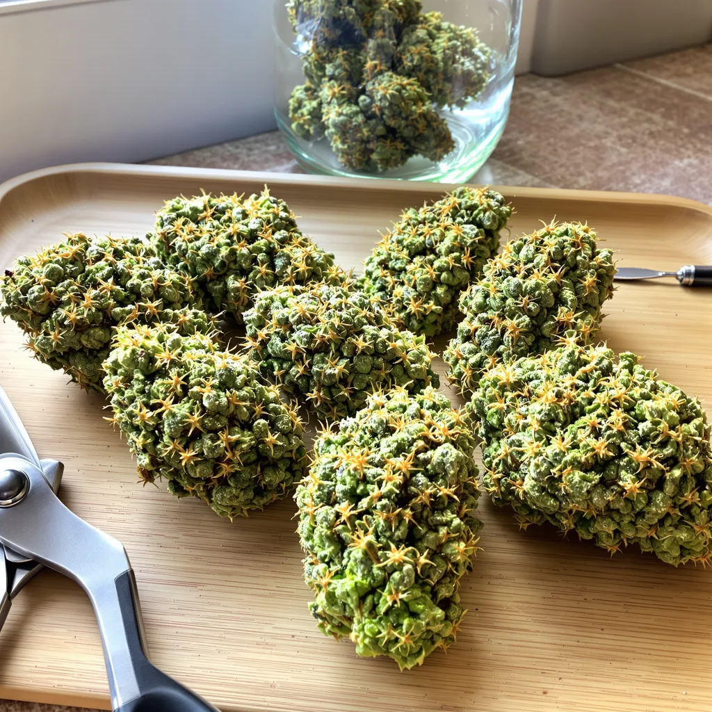 Black Cherry Soda 20% indica / 80% sativa flower with visible trichomes