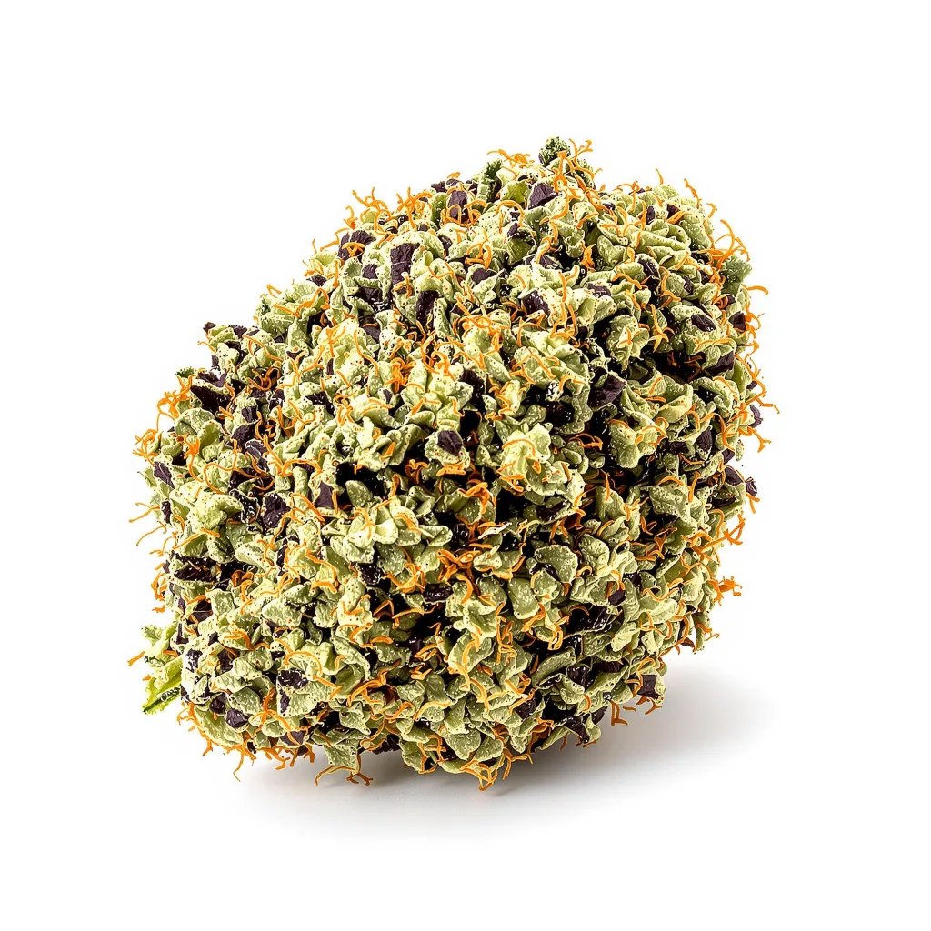 Black Ice 82% indica / 18% sativa flower with visible trichomes