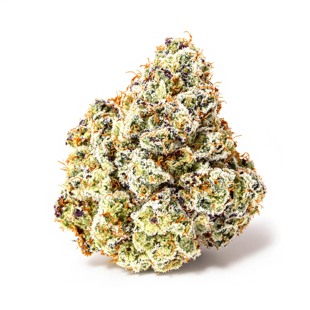 Black Mamba 60% indica / 40% sativa flower with visible trichomes